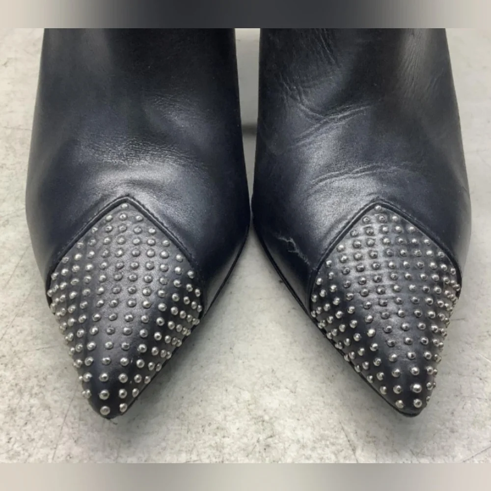 Saint Laurent Paris Palladio Black With Studs Leather Ankle Boots
